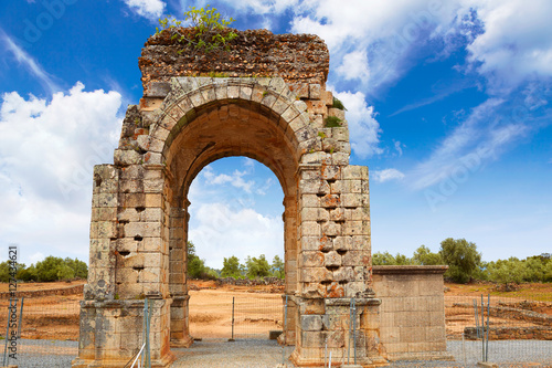 Arch roman of Caparra in Spain Extremadura photo