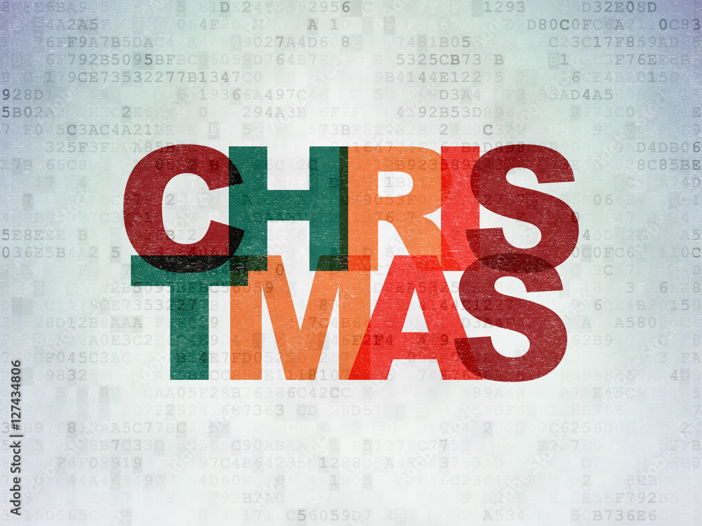 Entertainment, concept: Christmas on Digital Data Paper background Entertainment, concept: Christmas on Digital Data Paper background