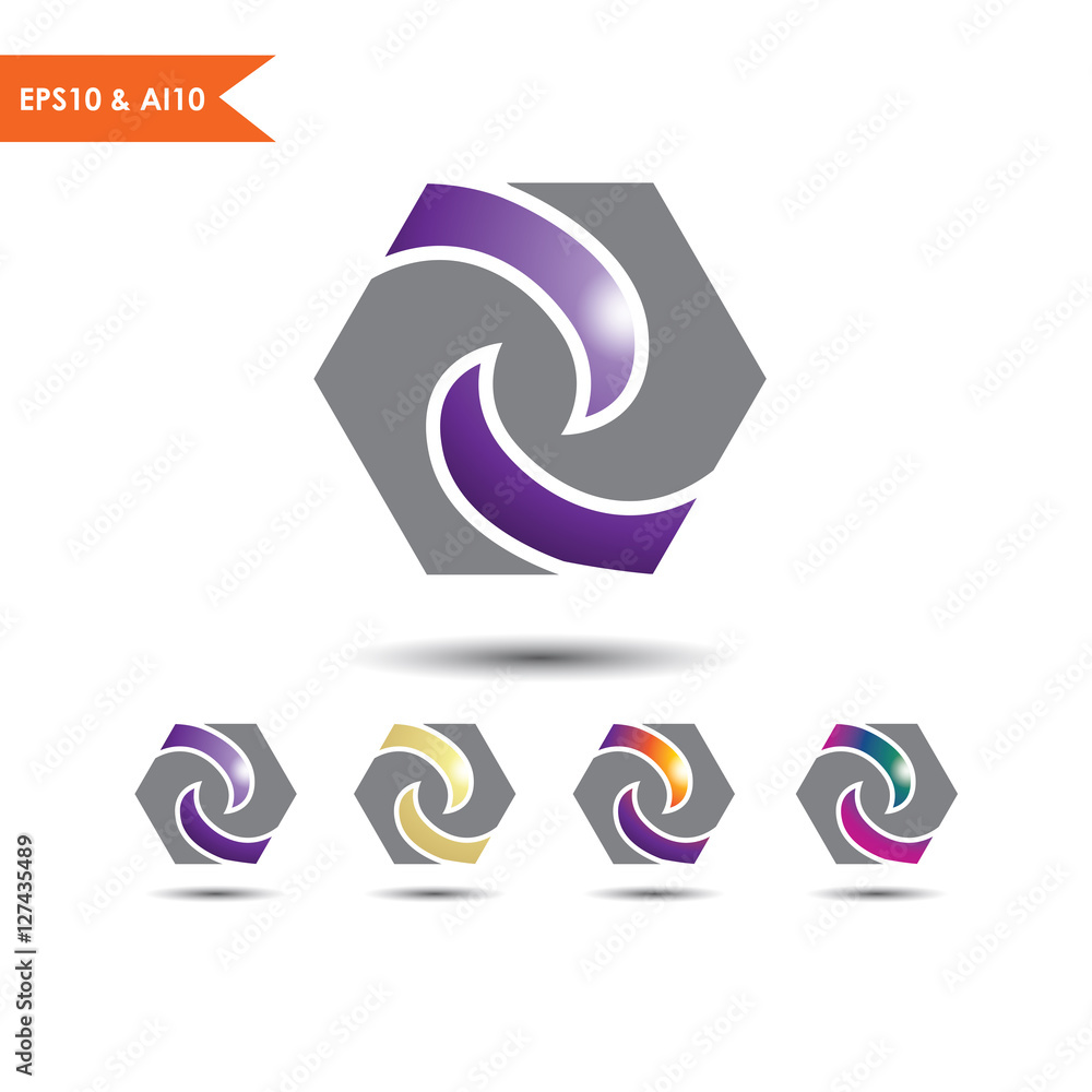 letter N logo hexagon Stock Vector | Adobe Stock