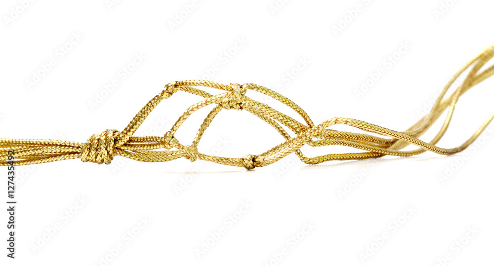 gold colored rope