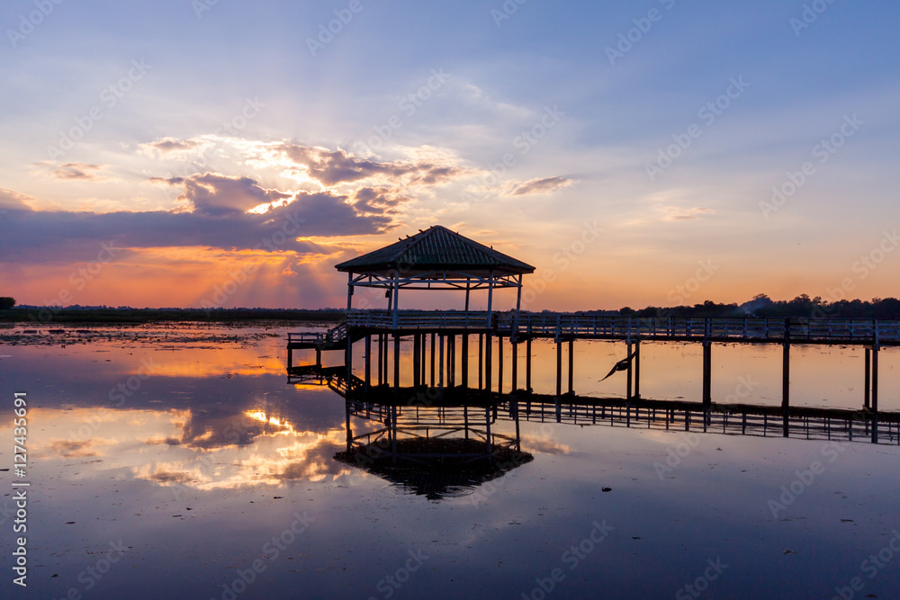 Sunset at Bueng Si Fai Phichit. Sunset at Bueng Si Fai Phichit.