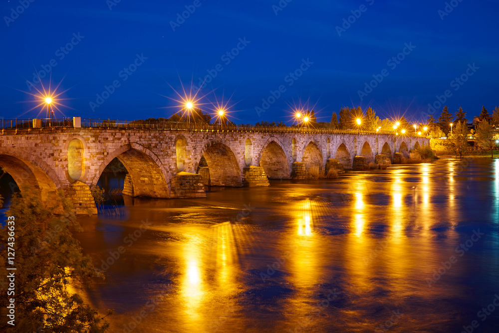 Zamora Puente de Piedra stone bridge Spain Zamora Puente de Piedra stone bridge Spain