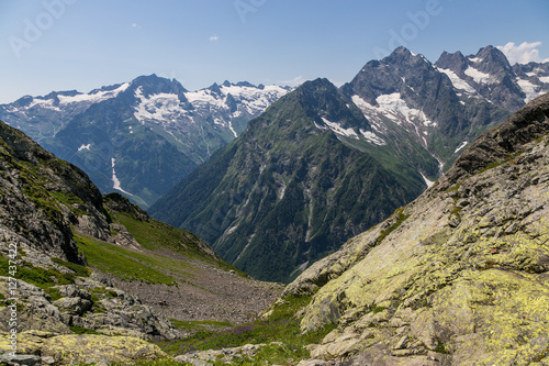 Klych highland pass near border of Georgia - Abkhazia