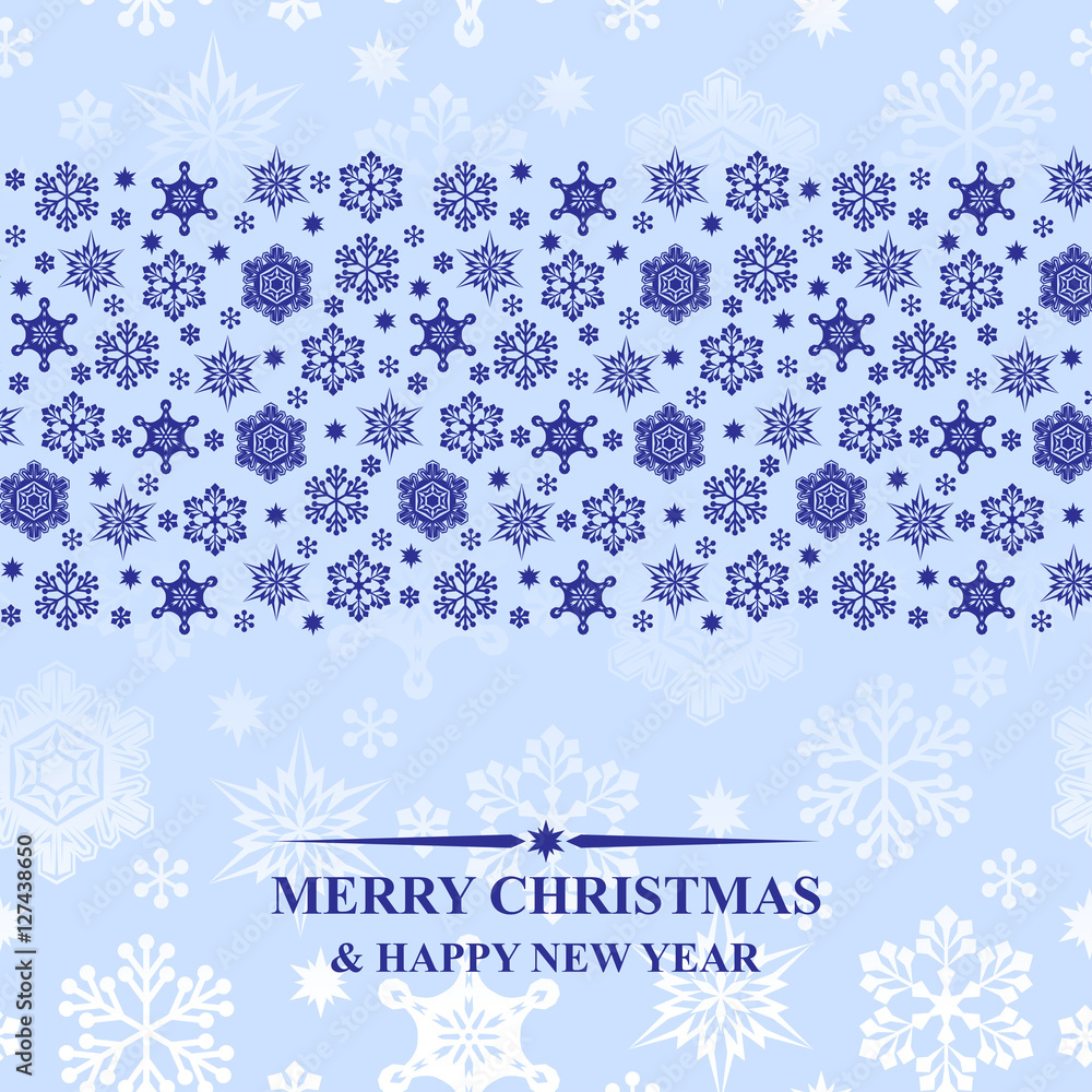Christmas blue snowflakes card
