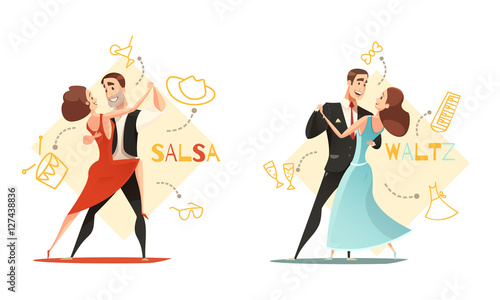 Dancing Pairs 2 Retro Cartoon Templates 