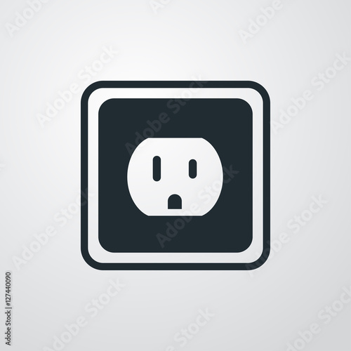 Icono plano enchufe americano en fondo degradado