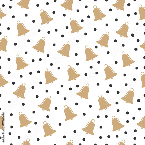 Christmas seamless pattern with bells