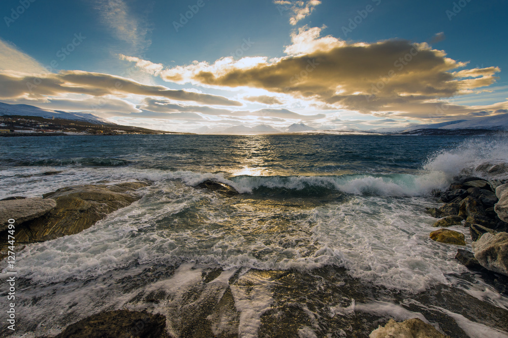 Fototapeta premium Coast of the Norwegian Sea.Tromso