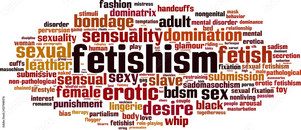 Obraz premium Fetishism word cloud concept. Vector illustration