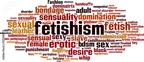 Fetishism word cloud concept. Vector illustration