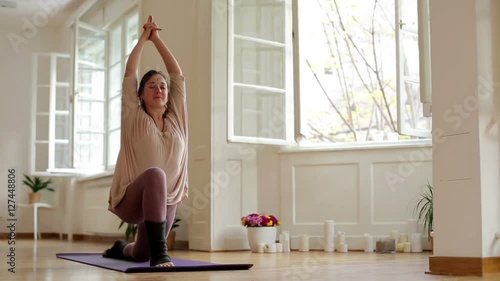 Caucasian Woman Doing Yoga
