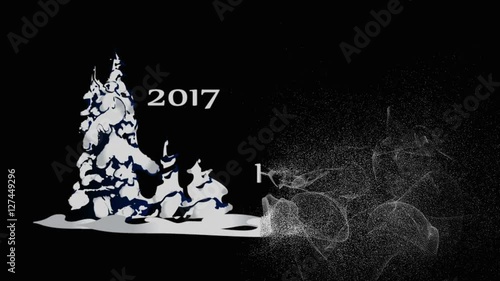 Happy New Year 2017, animation. the appearance of the particles. Happy New Year