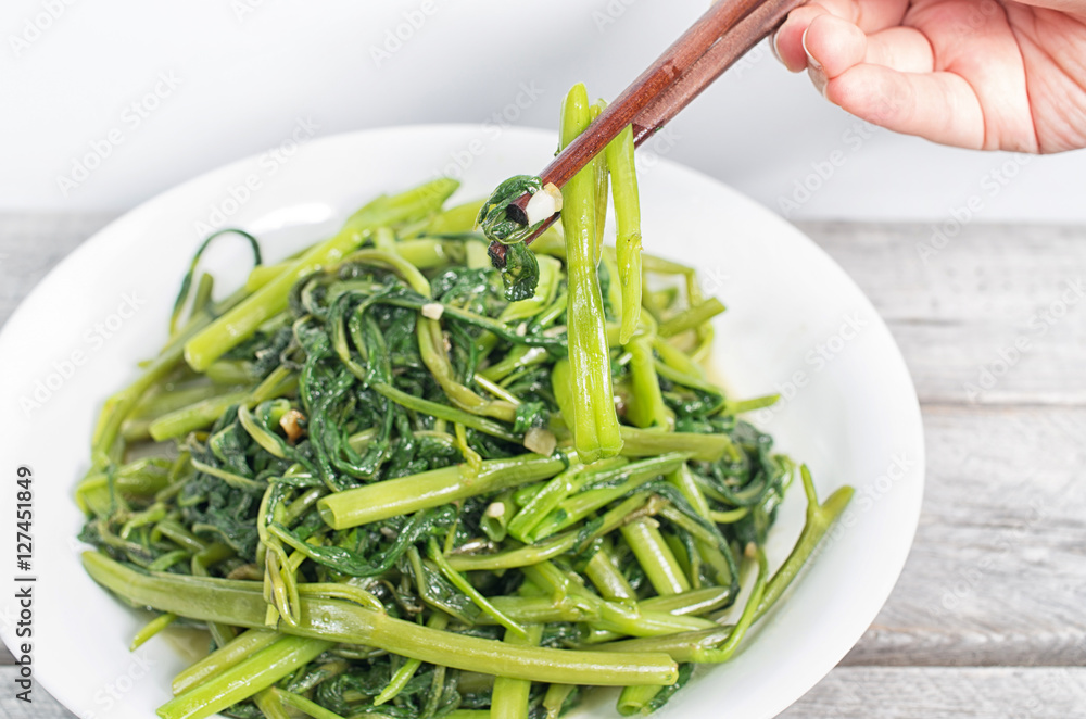 Vietnamese stir fried morning glory vegetable Vietnamese stir fried morning glory vegetable