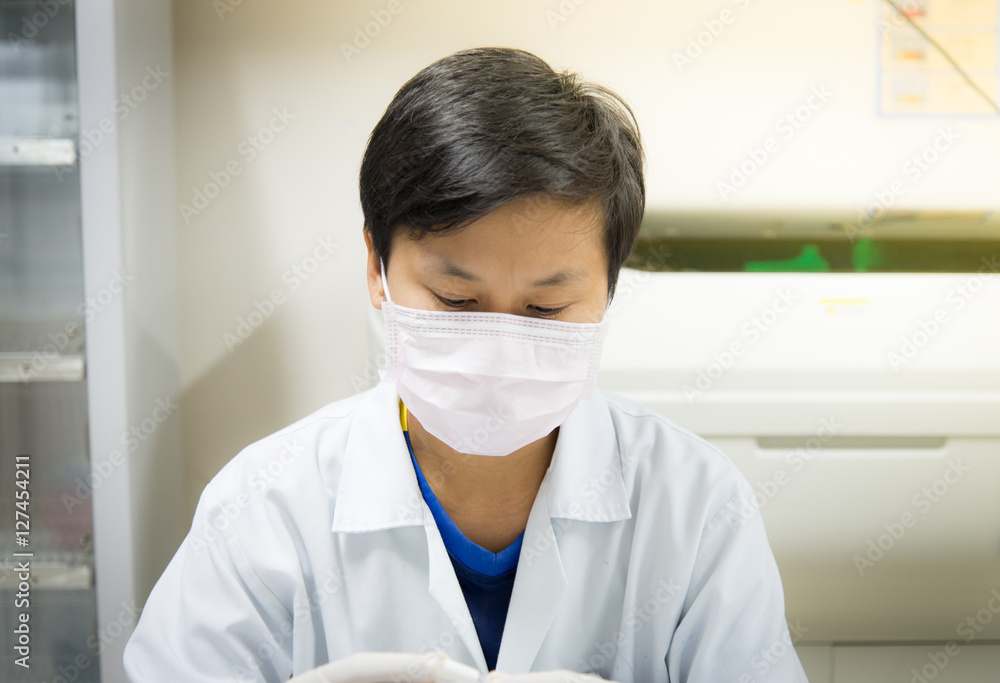 Scientist working Scientist working