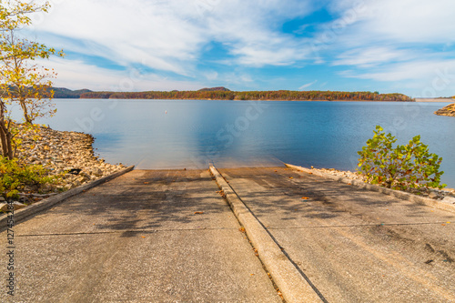 The boat ramp at lake.