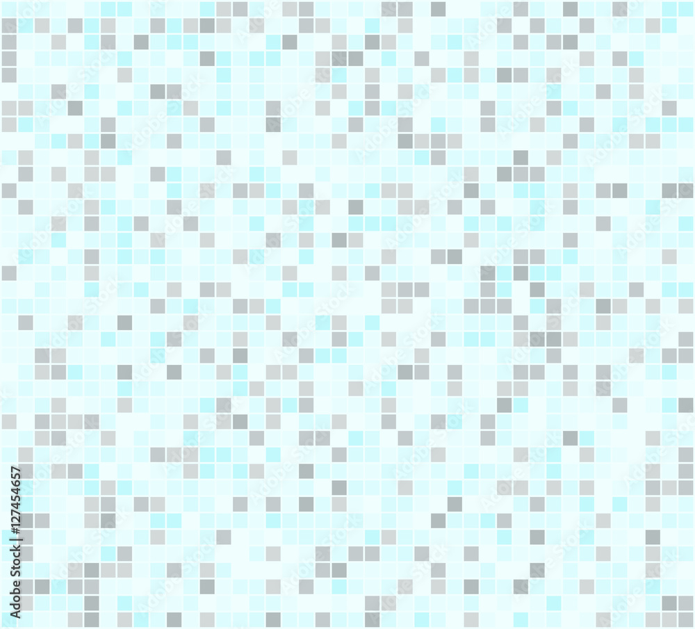 Geometric seamless pattern. Mosaic modern background. Illustration. Vector. Squares. Blue, grey