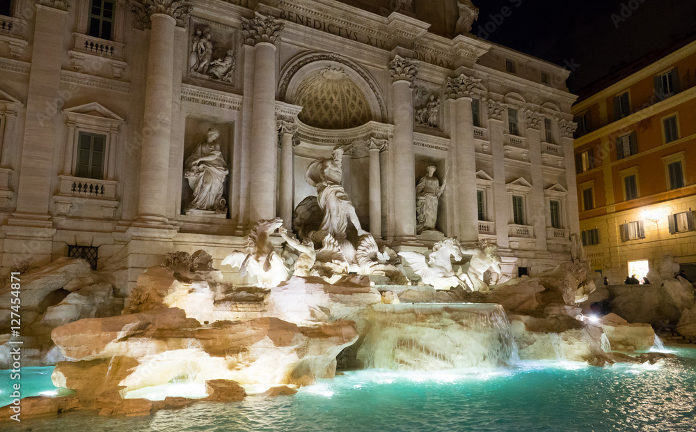 Amazing Fountains of Trevi in the city of Rome Amazing Fountains of Trevi in the city of Rome