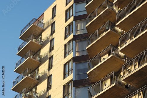 apartments building residential condo balconies structure urban facade