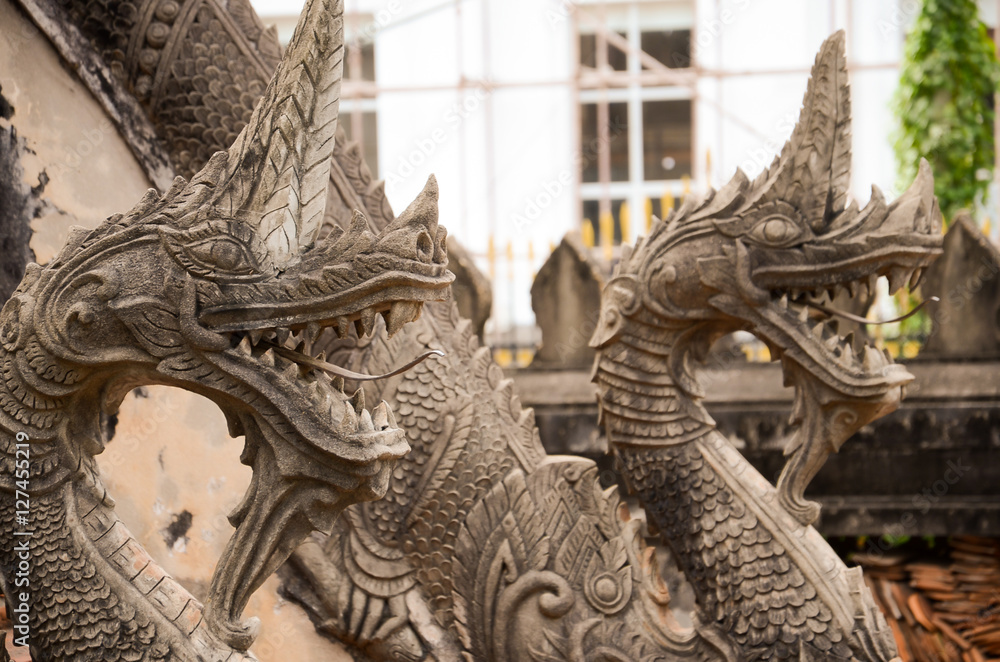 Dragon sculpture in Vientiane Dragon sculpture in Vientiane