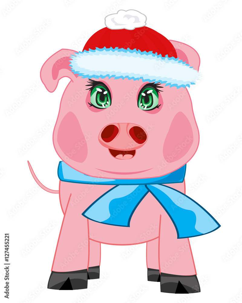 Piglet in hat and scarf Piglet in hat and scarf