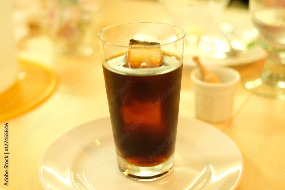 Black ice coffee on the table Black ice coffee on the table