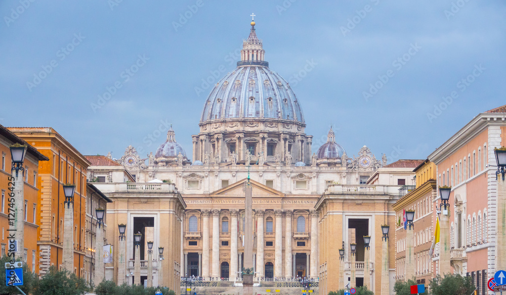 Vatican City in Rome - amazing view over St Peter s Basilica