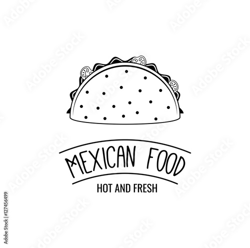 Taco. Hand drawn vector illustration