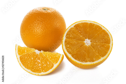 fresh orange fruit  isolated on white background with clipping Path