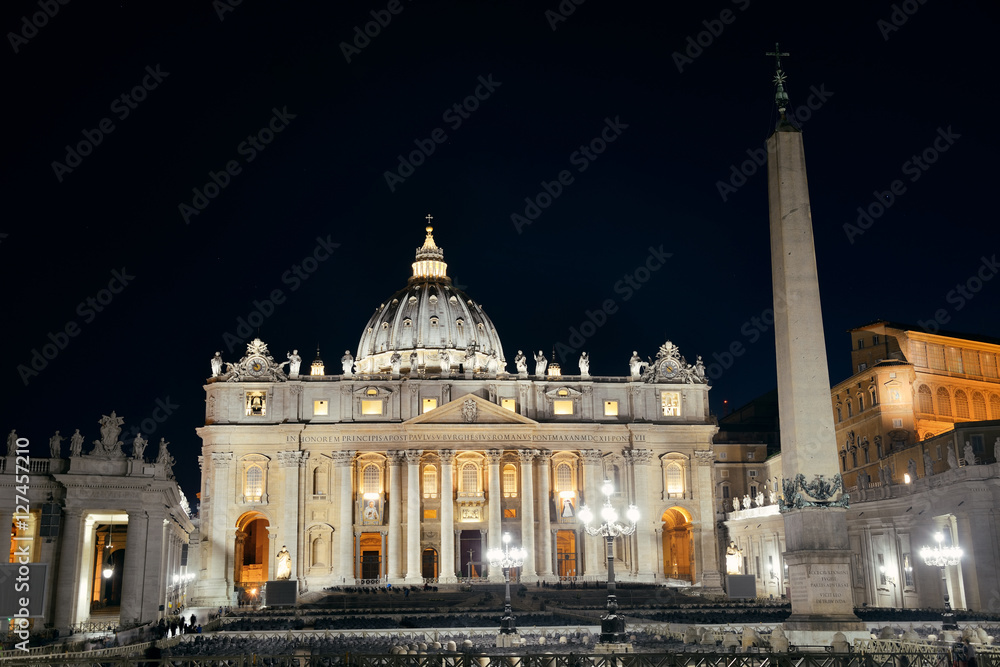 St Peters Basilica at night