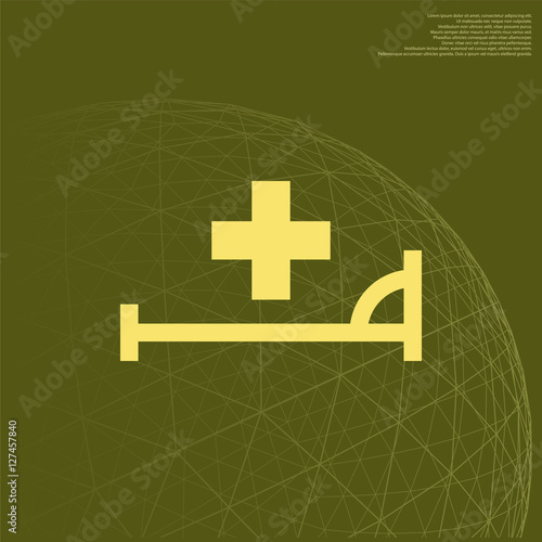 Vector icon with bed and cross