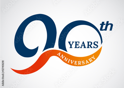 Template logo 90th anniversary years logo.-vector illustration