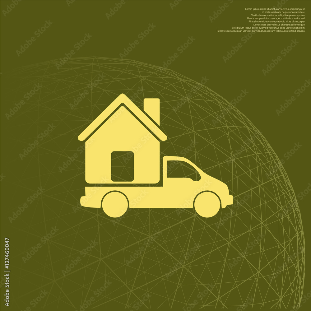 Flat paper cut style icon of vehicle Flat paper cut style icon of vehicle