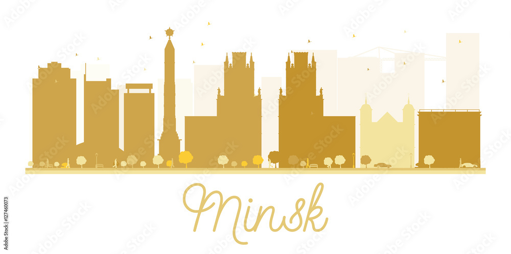 Minsk City skyline golden silhouette. Minsk City skyline golden silhouette.