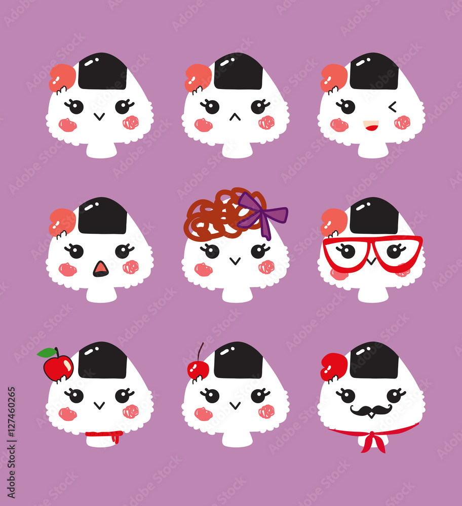 cute onigiri pattern vector cute onigiri pattern vector