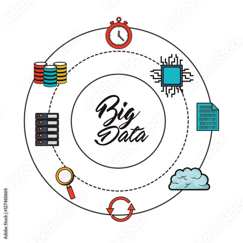big data related icons emblem image vector illustration design 