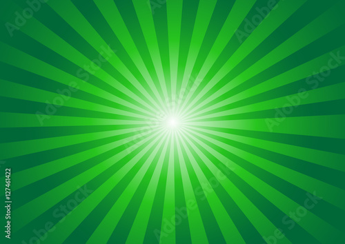 Green color burst background. Vector illustration