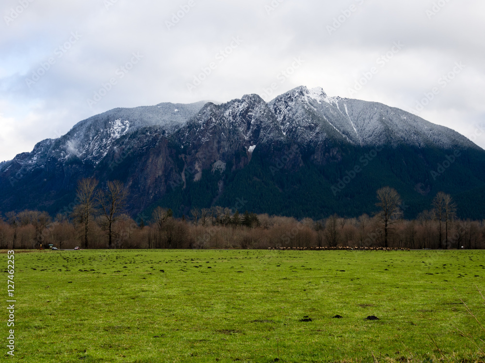 First snow over Mount Si near North Bend, WA