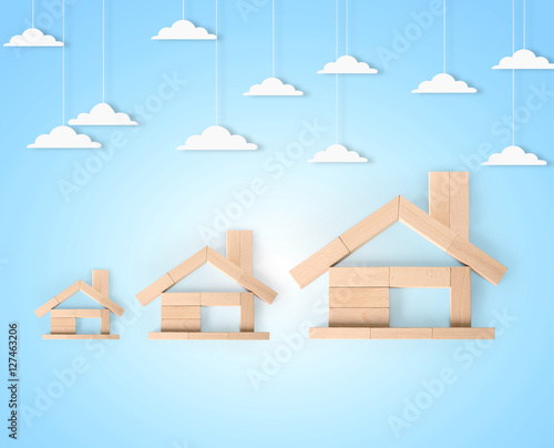 Model house wood form of diagram