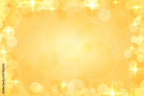 Gold sparkle frame abstract background. Light golden glittering border, glitter. Merry Christmas card, Happy New Year celebration pattern. Holiday, festive, invitation design. Vector illustration