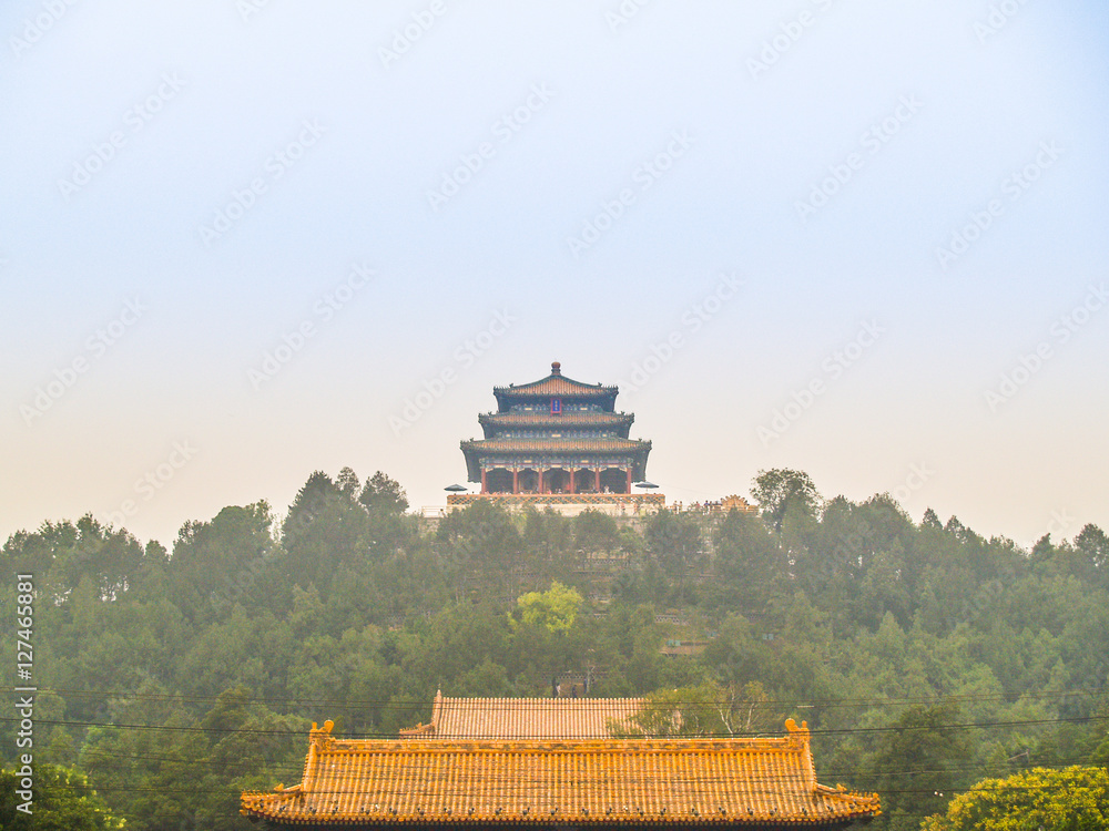 Beijing Forbidden city roofs view