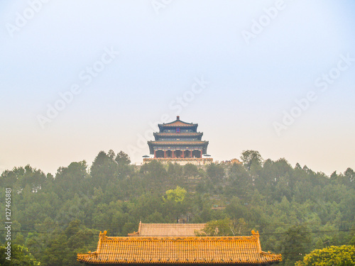 Obraz na płótnie Beijing Forbidden city roofs view w salonie