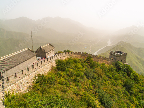 Obraz na płótnie Great Wall of China fog view near Beijing w salonie
