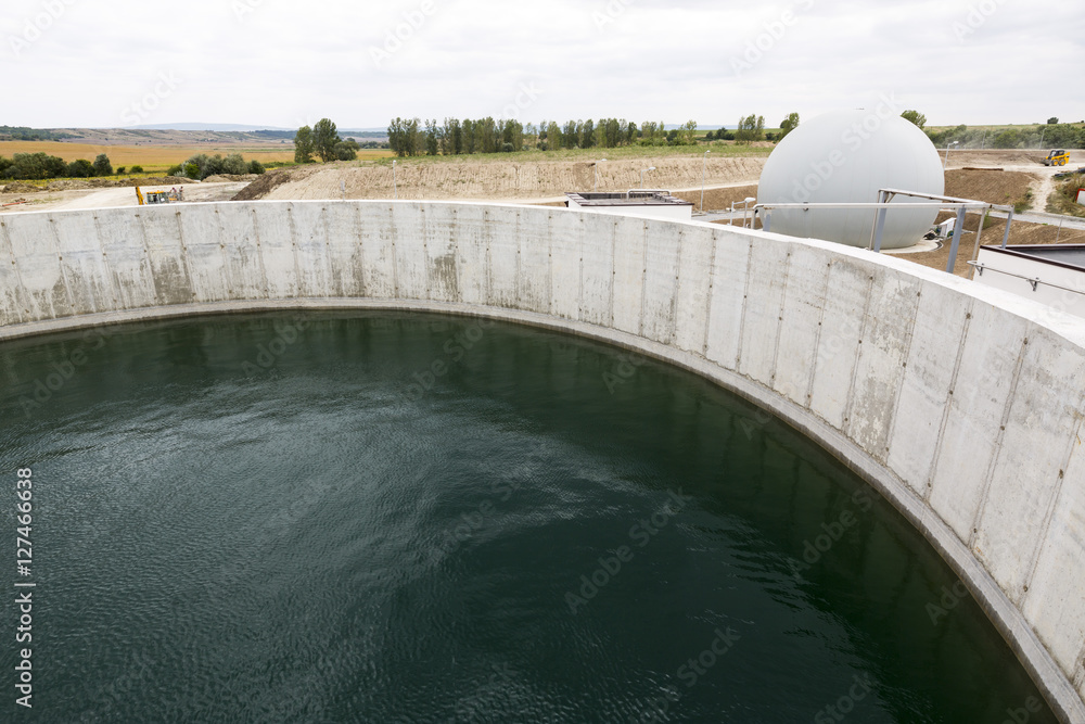 Modern urban wastewater treatment plant tank