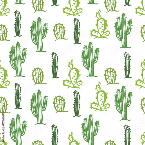 Cactus seamless Color background
