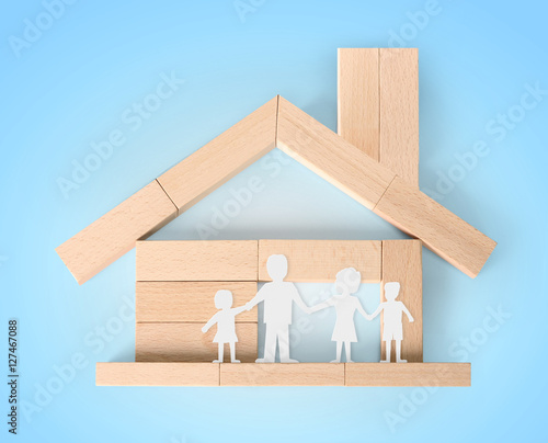 Model house wood form of diagram