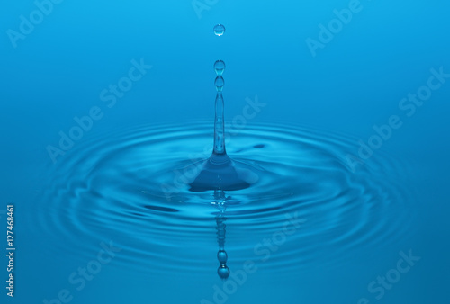 Water drops falling on water surface