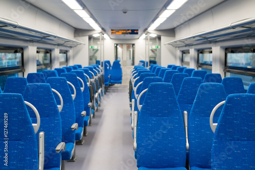 Interior high-speed electric train in Moscow, Russia