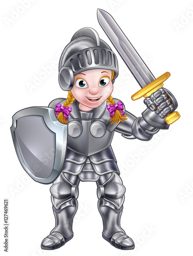 Cartoon Knight Girl