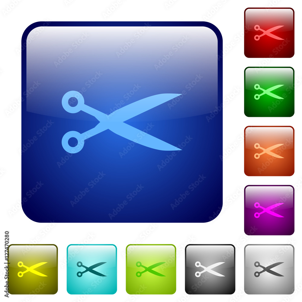 Cut color square buttons Cut color square buttons