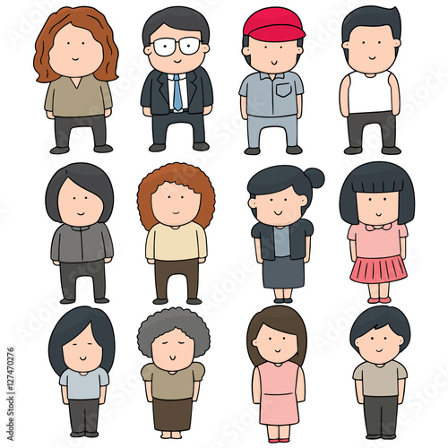 vector set of people